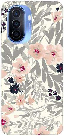 Foto Case Huawei Nova Y70 szare kwiaty