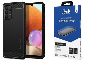 Etui pancerne SPIGEN RUGGED ARMOR GALAXY A52 LTE/5G MATTE BLACK +szkło 3MK FG