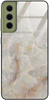 Etui szklane GLASS CASE marmur kamień beż Samsung Galaxy S21 FE 