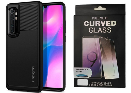 Etui pancerne SPIGEN RUGGED ARMOR XIAOMI MI NOTE 10 LITE MATTE BLACK +szkło UV
