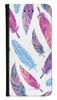 Portfel Wallet Case Realme 8 / 8 Pro fioletowe piórka
