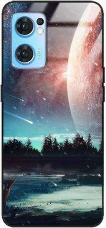 Etui szklane GLASS CASE jeleń i księżyc Oppo Reno 7 SE 5G 