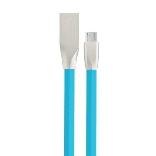 Kabel PŁASKI MICRO USB niebieski