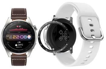 opaska pasek bransoleta GEARBAND Huawei Watch 3 PRO 48mm biała + szkło 5D
