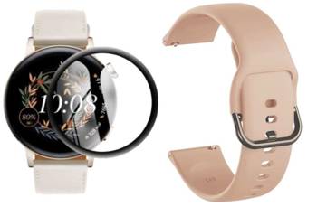 opaska pasek bransoleta GEARBAND Huawei Watch GT 3 42mm khaki + szkło 5D