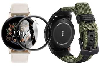 opaska pasek bransoleta NYLON Huawei Watch GT 3 42mm army green + szkło 5D