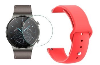 opaska pasek bransoleta SMOOTHBAND Huawei Watch GT 2 PRO 46mm czerwona +szkło hartowane na ekran