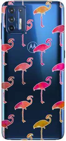 Boho Case Motorola MOTO G9 PLUS różowe flamingi