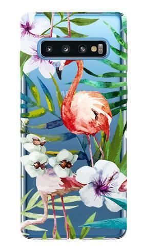 Boho Case Samsung Galaxy S10 kwiaty i flamingi