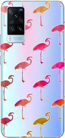 Boho Case Vivo X60 różowe flamingi