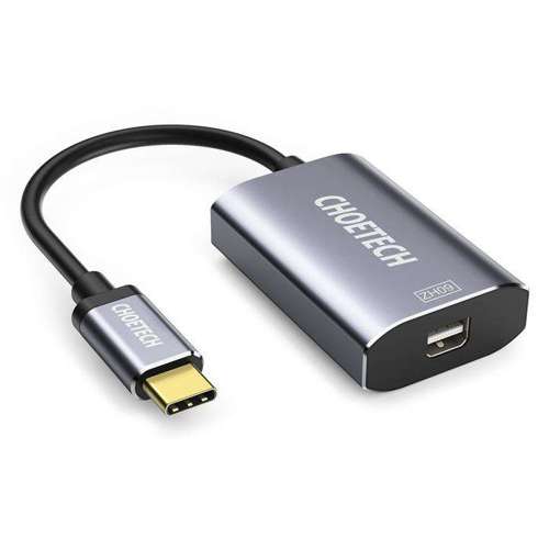 Choetech jednokierunkowy kabel przejściówka adapter z USB Typ C na mini DisplayPort 4K 60Hz szary (HUB-M06)