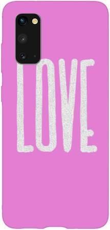 Etui Brokat SHINING różowe LOVE na Samsung Galaxy S20
