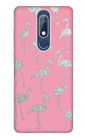 Etui Brokat SHINING różowe flamingi na Nokia 5.1