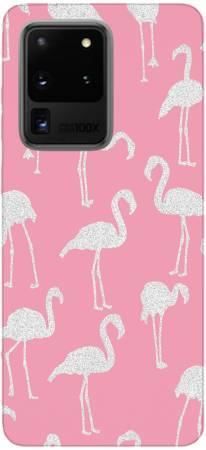 Etui Brokat SHINING różowe flamingi na Samsung Galaxy S20 Ultra