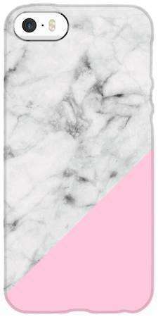 Etui ROAR JELLY biały marmur z pudrowym na Apple iPhone 5 / iPhone 5S / iPhone SE
