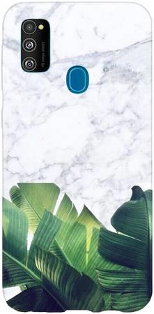 Etui SPIGEN Liquid Crystal marmurowe liście na Samsung Galaxy M21