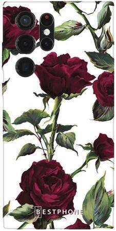 Etui czerwone róże na Samsung Galaxy S22 Ultra