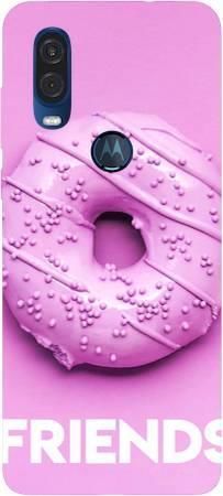 Etui dla przyjaciół friends donut fioletowy na Motorola MOTO ONE VISION