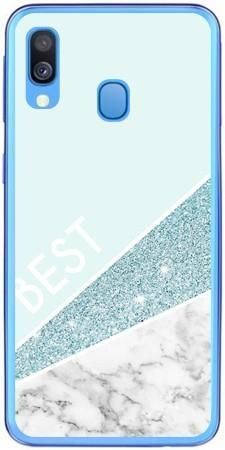 Etui dla przyjaciół friends glitter niebieski na Samsung Galaxy A40