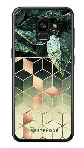 Etui geometryczna roślina na Samsung Galaxy A7 2018