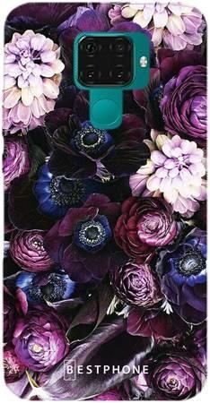 Etui purpurowa kompozycja kwiatowa na Huawei Mate 30 Lite