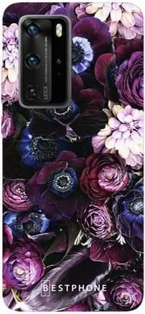 Etui purpurowa kompozycja kwiatowa na Huawei P40 PRO