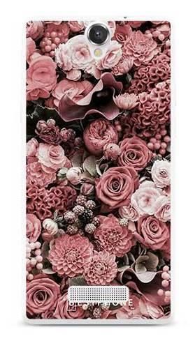 Etui różowa kompozycja kwiatowa na MyPhone Cube
