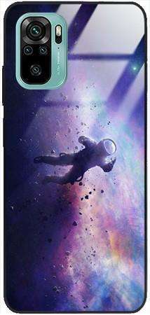 Etui szklane GLASS CASE kosmonauta w kososie Xiaomi Redmi Note 10 / Redmi Note 10S / Poco M5s 
