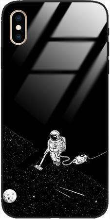 Etui szklane GLASS CASE kosmonauta z odkurzaczem Apple Iphone XS Max 