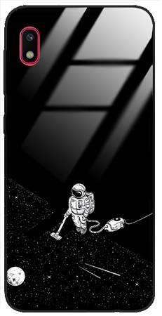 Etui szklane GLASS CASE kosmonauta z odkurzaczem Samsung Galaxy A10 