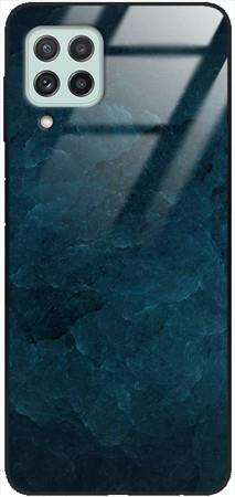 Etui szklane GLASS CASE marmur turkus kamień Samsung Galaxy A22 4G 