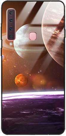 Etui szklane GLASS CASE planety pomarańczowe Samsung Galaxy A9 2018 