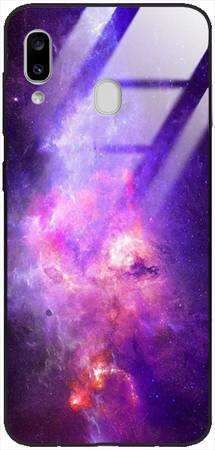 Etui szklane GLASS CASE różowy kosmos Samsung Galaxy A20e 