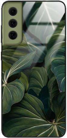 Etui szklane GLASS CASE tropikalne liście Samsung Galaxy S21 FE 