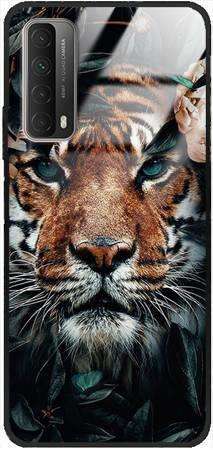 Etui szklane GLASS CASE tygrys w liściach Huawei P Smart 2021 