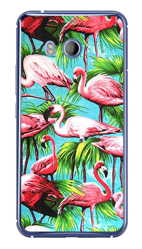 Foto Case HTC U11 flamingi i palmy