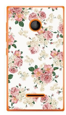 Foto Case Microsoft Lumia 435 beżowe kwiatki