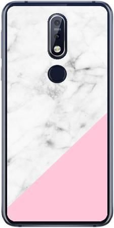 Foto Case Nokia 7.1 Plus 2018 biały marmur z pudrowym