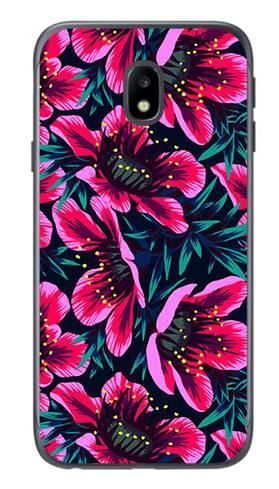 Foto Case Samsung Galaxy J3 (2017) J330 różowo czarne kwiaty