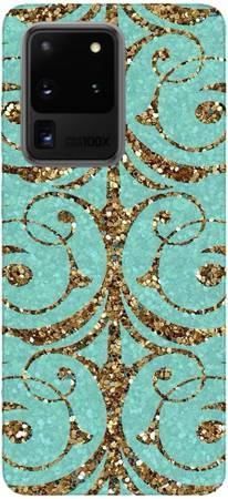 Foto Case Samsung Galaxy S20 Ultra błękitno złoty glitter