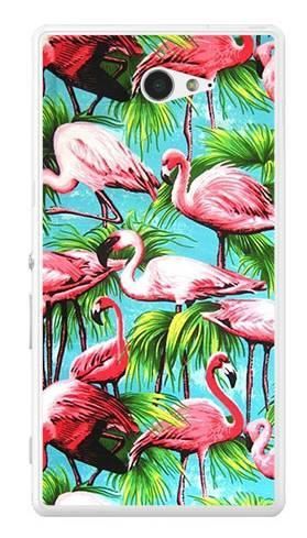 Foto Case Sony XPERIA M2 AQUA flamingi i palmy