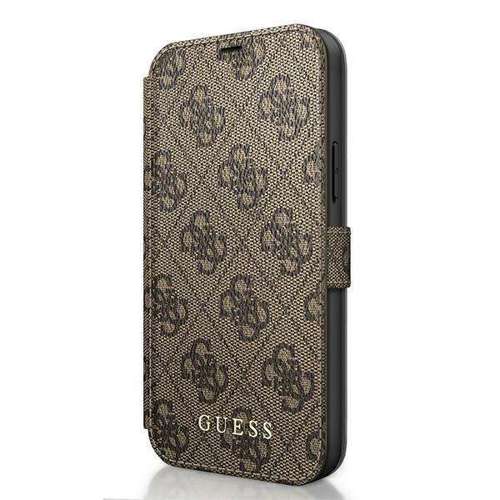 Guess GUFLBKSP12M4GB iPhone 12/12 Pro 6,1" brązowy/brown book 4G Charms Collection