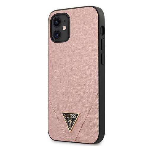Guess GUHCP12SVSATMLPI iPhone 12 mini 5,4" różowy/pink hardcase Saffiano