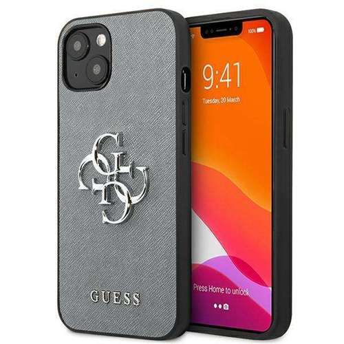 Guess GUHCP13MSA4GSGR iPhone 13 6,1" szary/grey hardcase Saffiano 4G Metal Logo
