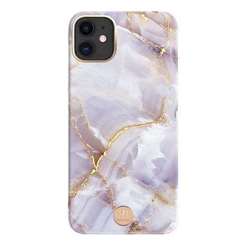 Kingxbar Marble Series eleganckie etui pokrowiec z nadrukiem marmur iPhone 11 Pro fioletowy