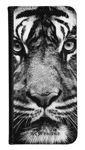 Portfel Wallet Case Huawei P30 Pro czarno biały tygrys