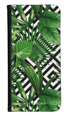 Portfel Wallet Case LG K42 / K52 / K62 kwiaty tropikalne geometryczne
