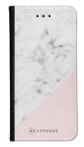 Portfel Wallet Case Oppo Reno 7 Pro 5G biały marmur z pudrowym