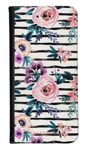 Portfel Wallet Case Samsung Galaxy A50 / A50s / A30s kwiaty i paski