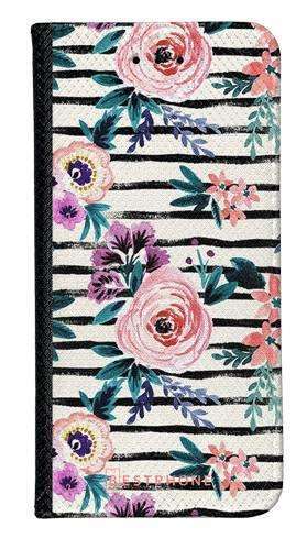 Portfel Wallet Case Samsung Galaxy S21 Ultra kwiaty i paski